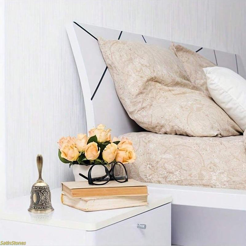 Elegant Polished Brass Handbell—a classic, traditionally designed decorative bell, perfect for weddings, parties, holidays, and various ceremonial celebrations. Meticulously crafted from high-quality, durable metal, this handbell makes an ideal gift for h