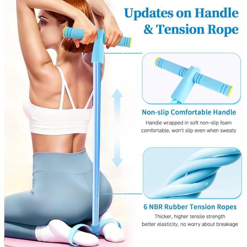 2026 New 4-Tube Unisex Multi-Function Tension Rope with Handles Home Gym Sit-Up & Tummy Training Fitness Equipment TikTokShop