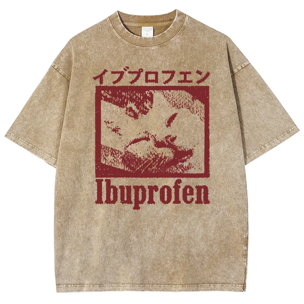 Men's 100% Cotton Vintage Graphic T-Shirt - Retro Noise Grain Stippled Texture, Square Box Frame Sleepy Cat Portrait, Pre-Shrunken Multi-Size (Up to 3XL) Summer Casual Oversized Round Neck Top