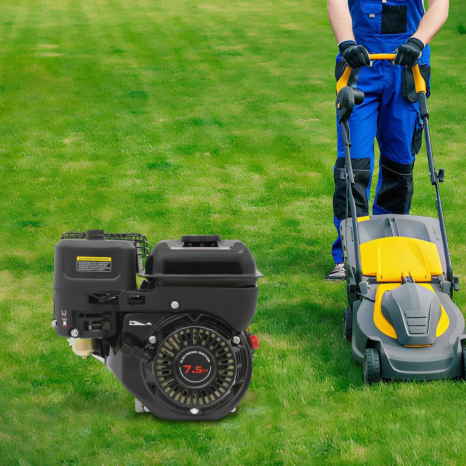 Universal 4-Stroke Gas Motor, 212CC 7.5HP Die-Cast Aluminum Iron, with ABS, 0.65L/0.14Gal, 14.11kg, 2cm Shaft Diameter, 3.6L for Farm Equipment Water Pump Use
