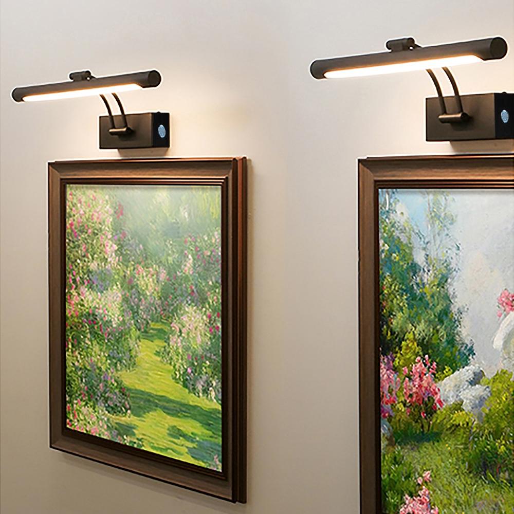 Wireless Wall Picture Light, Adjustable Brightness Art Lighting with Remote Control & Touch Switch, Battery Powered Gallery Lamp, Led Wall Light