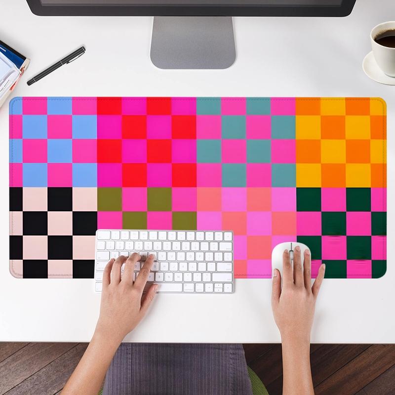 Colorful Geometric Pattern Extended Mouse Pad, Rectangle Gaming Mouse Mat, Office Keyboard Pad, Mouse Pad For Home & Office, Desk Accessory