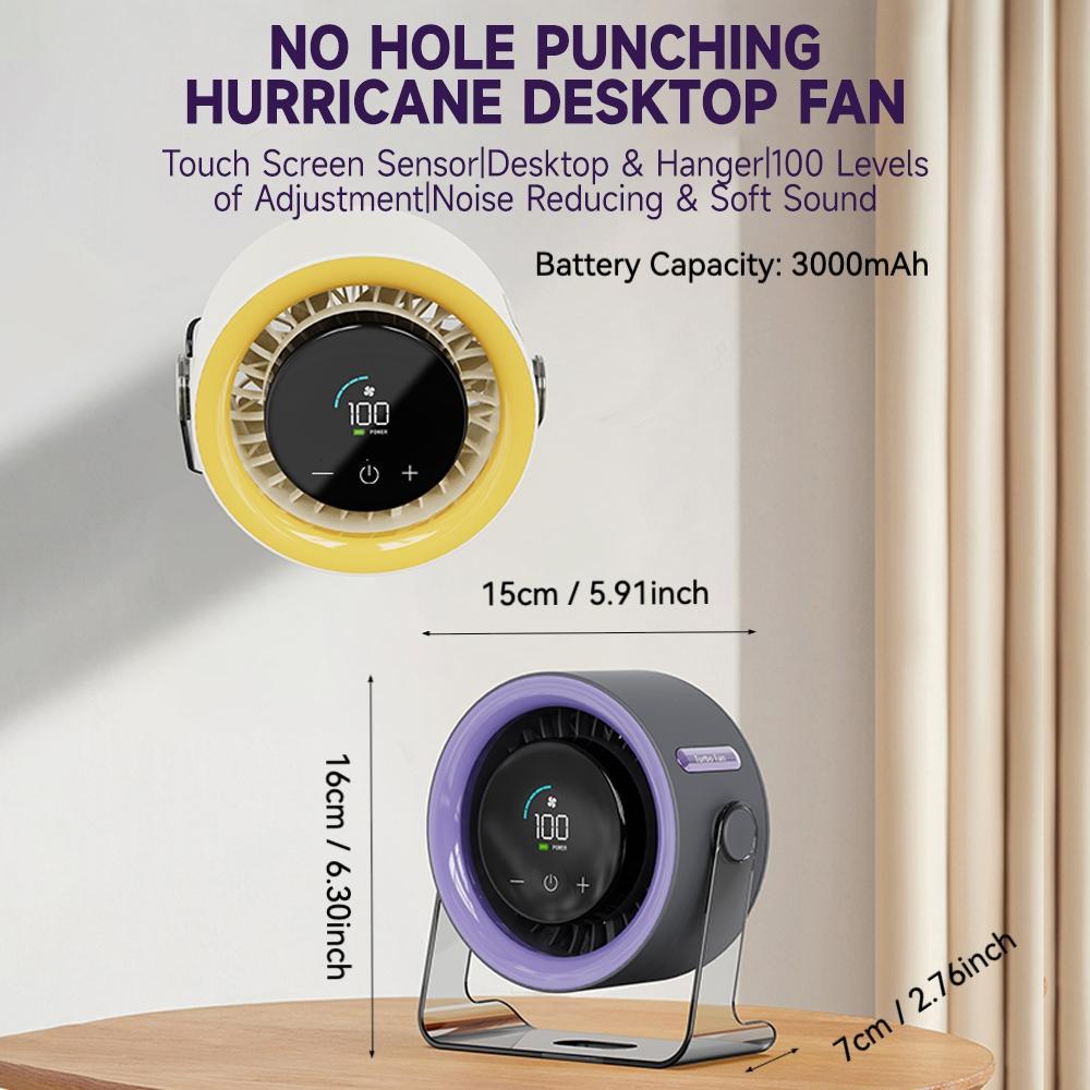 Desktop Wall-Mounted Fan, Office Turbine Desktop Fan, 10-Speed Digital Display, Low Noise, Indoor Air Circulator, Desk Cooling Fan