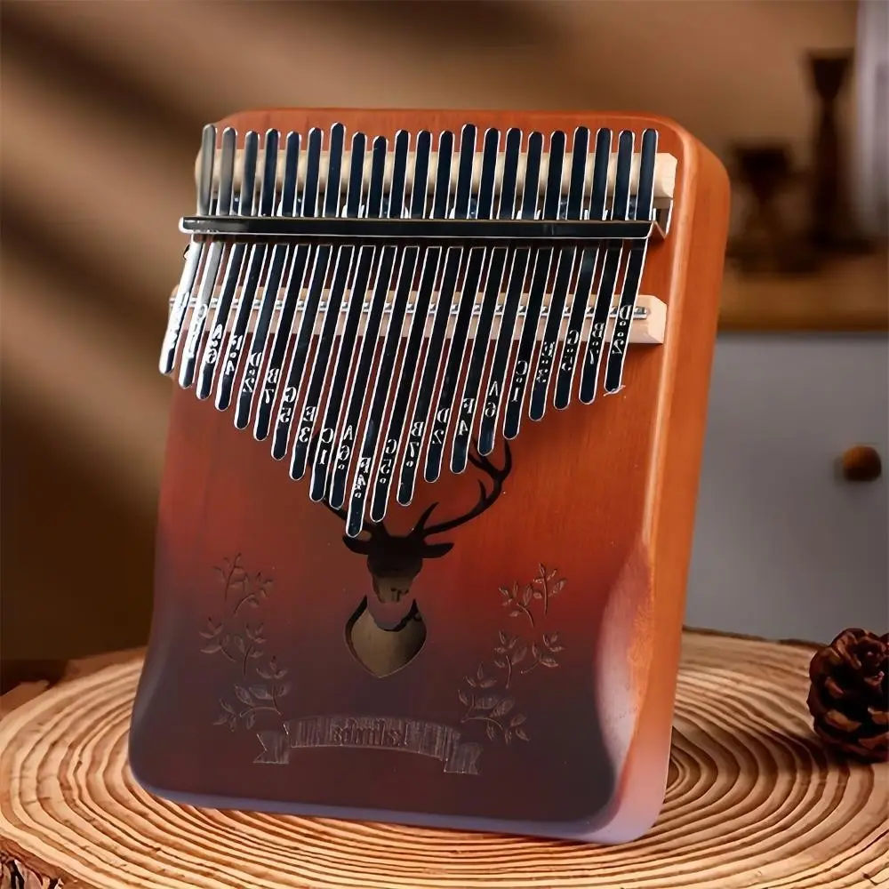 Beautiful Thumb Piano Kalimba 21 Notes, Solid Wood, Includes Tuning Hammer, Portable Case, Finger Pads, Adult Beginner Professional Gift