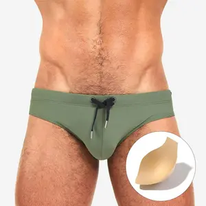 Men's Speedos Solid Color Tether U-Shaped Cup Sexy Nylon Beach Pool Hot Spring Large Size Speedos