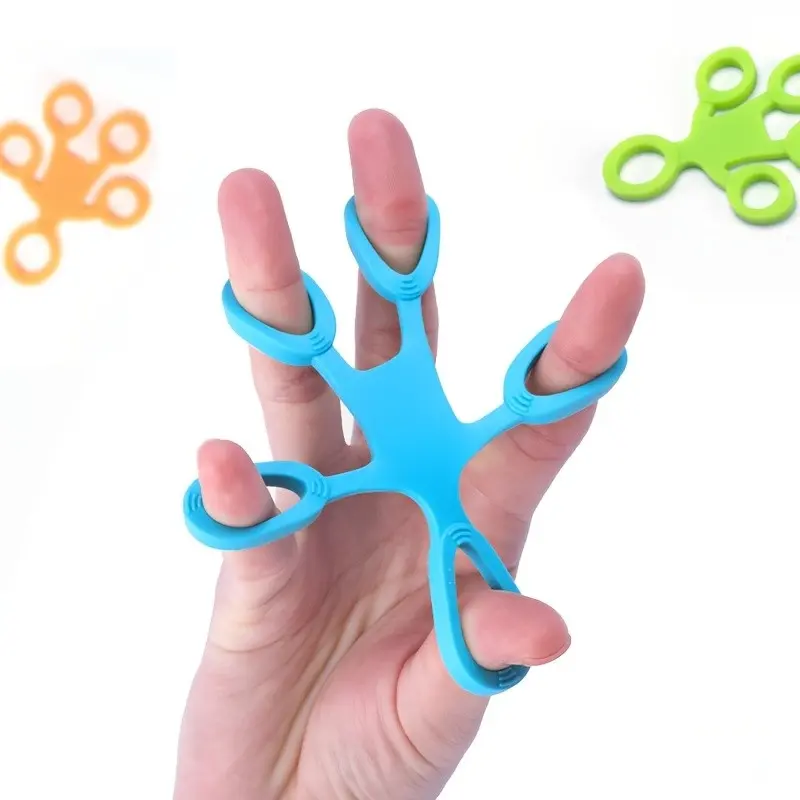 Silicone Finger Strength Trainer, 3-Level Resistance Bands, Portable Hand Exercise Device, Hand Strengthening Devices, Enhances Grip and Flexibility, No Power Required