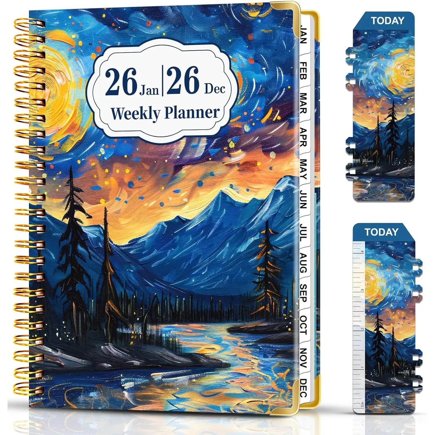 2026 Planner from Jan.2026 - Dec.2026, 6.3" X 8.5" Weekly Monthly Planner, Daily Planners Spiral Bound, Hardcover Agenda 2026 Planners for School Office