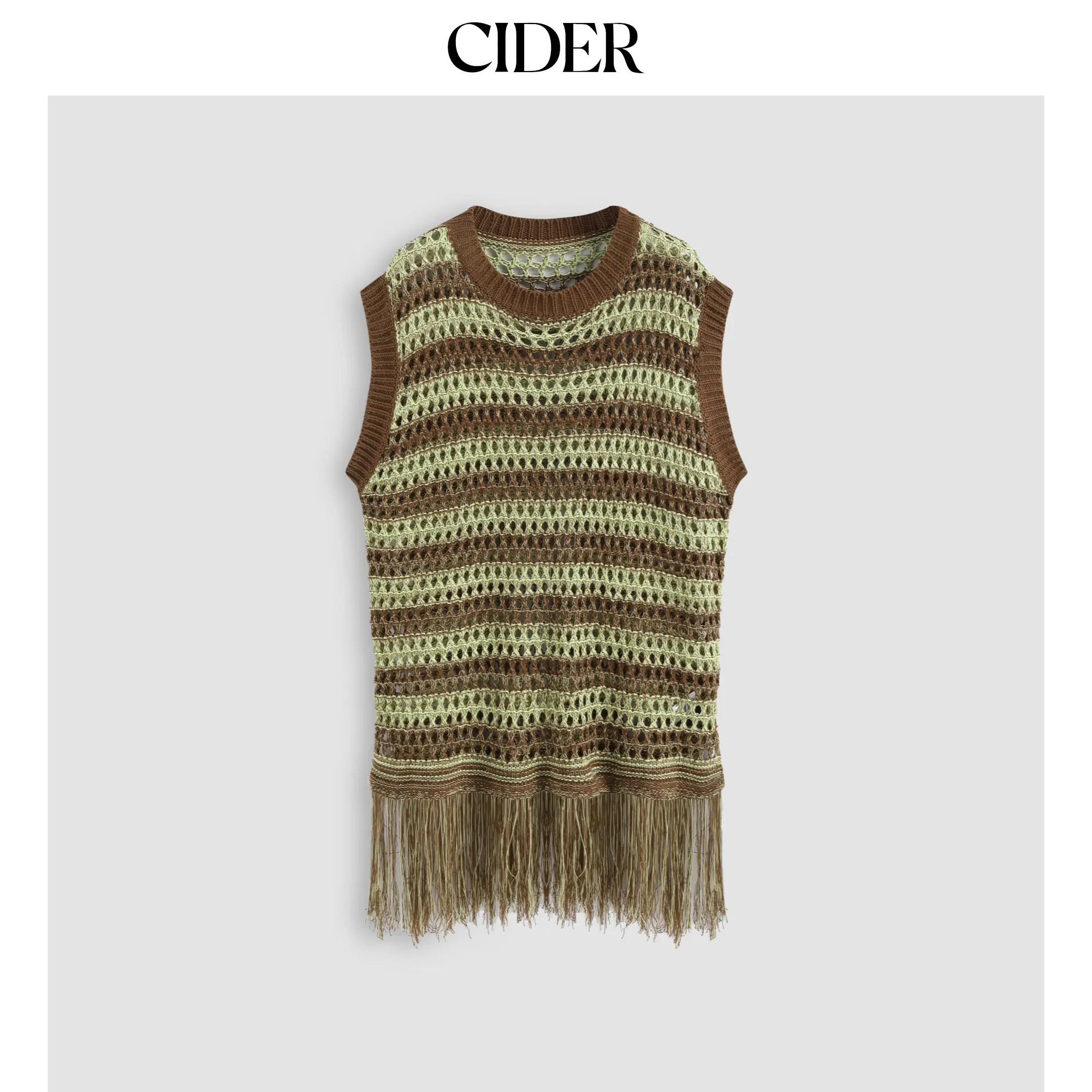 Cider [size 2-10] Hollow Out Tassel Knitted Vest