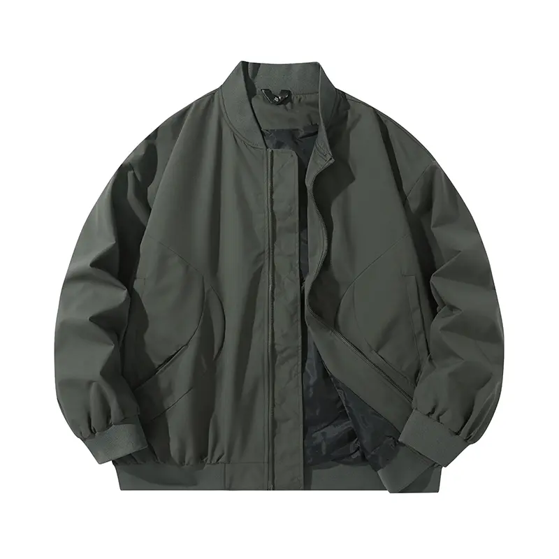 Men's Oversized Bomber Jacket Ribbed Collar Drop Shoulder Zip Up Loose Fit Curved Seam Casual Streetwear Coat cozy soft cool clean chic active sporty premium classic stylish durable trendy relaxed comfy modern vibe urban fresh hype Multi-Color