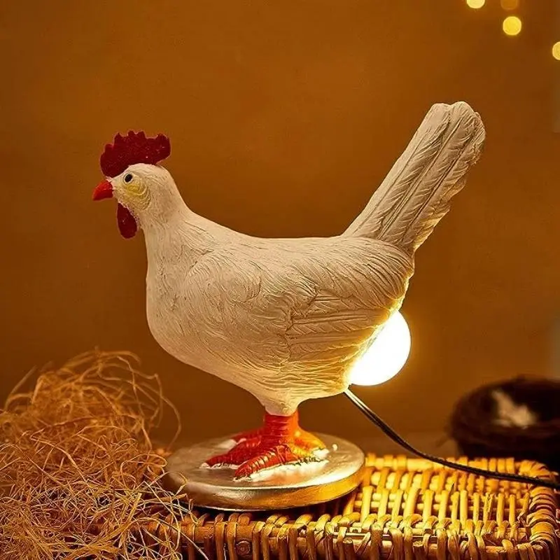 Novelty Small Simulated Animal Night Lights, Decorative Chicken & Chick Lamps for Easter Home Decor, Carnival Party Ornaments (Toys & Hobbies DIY Accessory)
