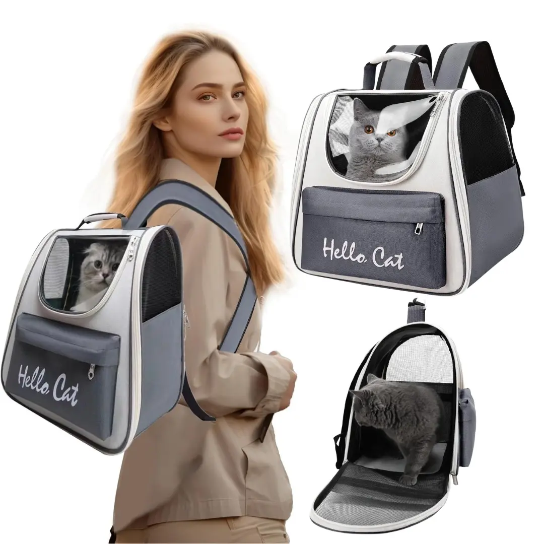 Cat Backpack Carrier, Pet Travel Bag for Small Medium Dogs, Clear Hiking Camping Backpack for Cats, Kitten and Puppy, Cat Backpack Carrier, Transparent & Foldable Pet Backpack for Cats and Dogs, Breathable Kitten Carrier, Outdoor Animal Carrier