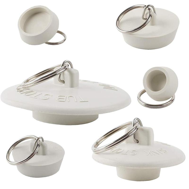 6 Pcs/set Sink Stopper with Loop, Drain Stopper for Kitchen, Bathroom, Laundry Sink, Bathtub, Bath Tub Accessories