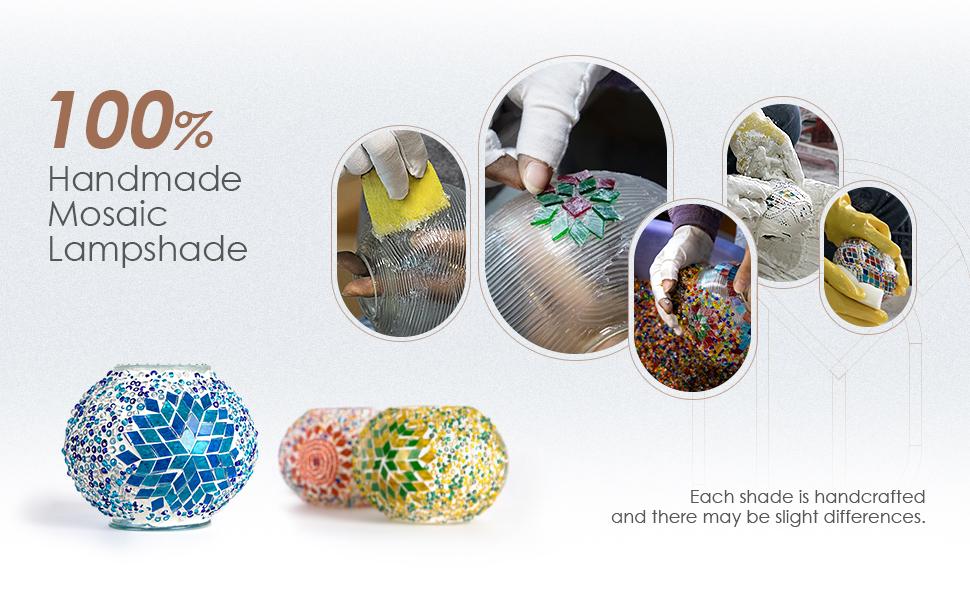 AGS Yarra-Decor Turkish Moroccan Lamp with Bronze Base 3-Way Color Changing Handmade Swan Neck Tiffany Mosaic Glass Bedside Lamps for Bedroom (LED Bulb Included) (Red2)