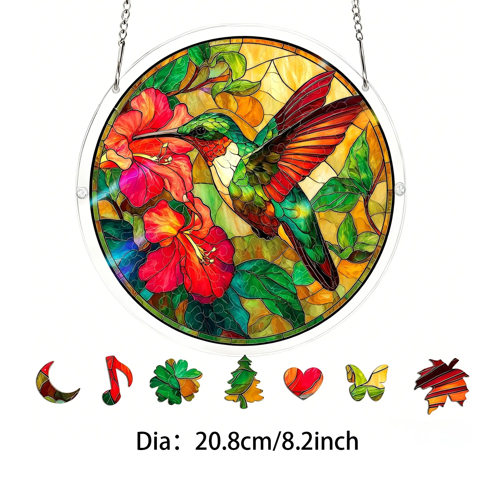 83 Pieces Acrylic Suncatcher Puzzle Butterflies in Bloom DIY Suncatcher Kit for Adults Doors Garden Window suncatcher Hanging Stained Glass puzzle suncatcher for Adults