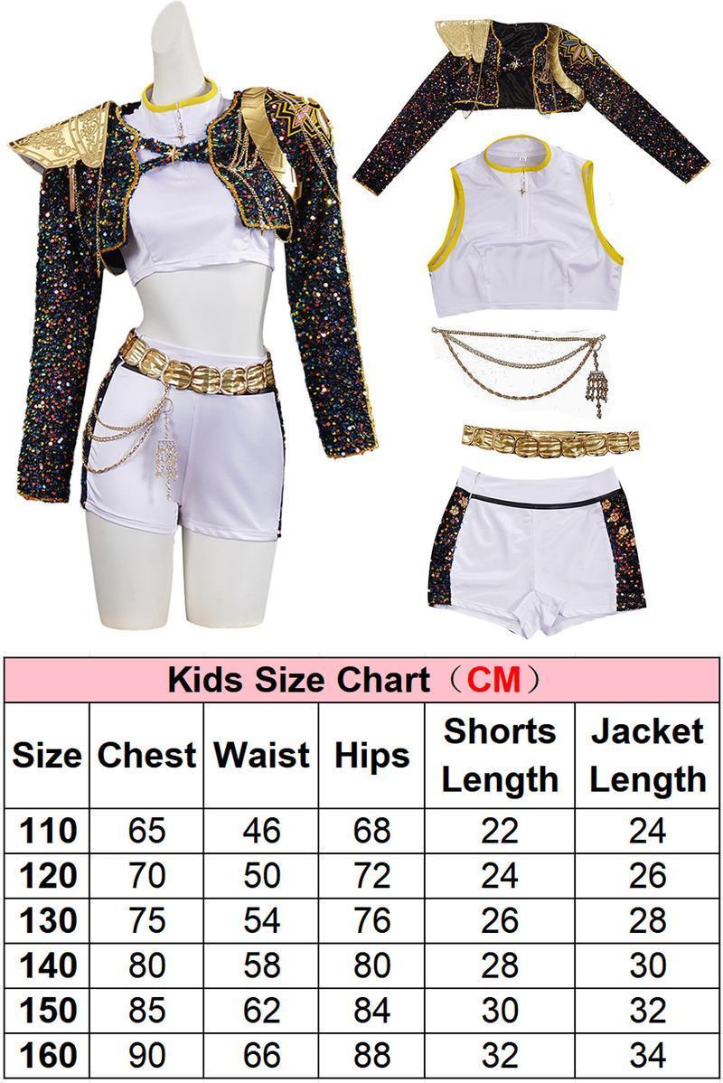 KPop Demon Hunter Gold Outfit  | Fantasy Cosplay Costume for Stage, Party & Dance Performances Clothes