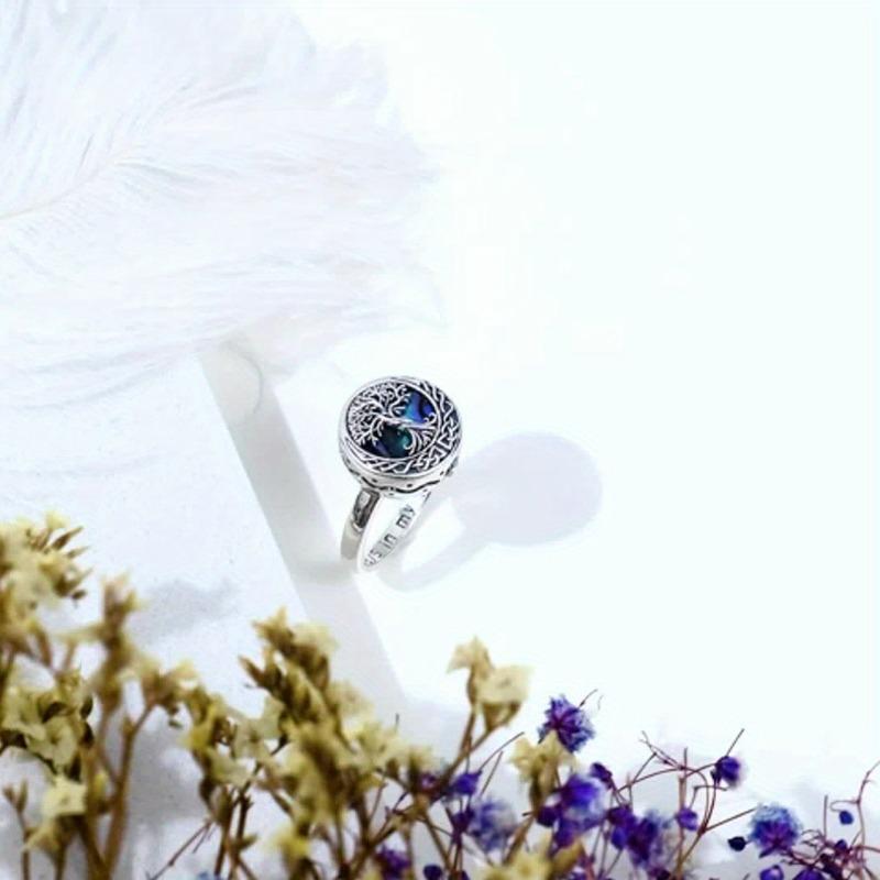 Tree of Life Ashes Memorial Ring: Celtic Knot Genealogy Design, Engraved "Forever in My Heart" Keepsake Jewelry