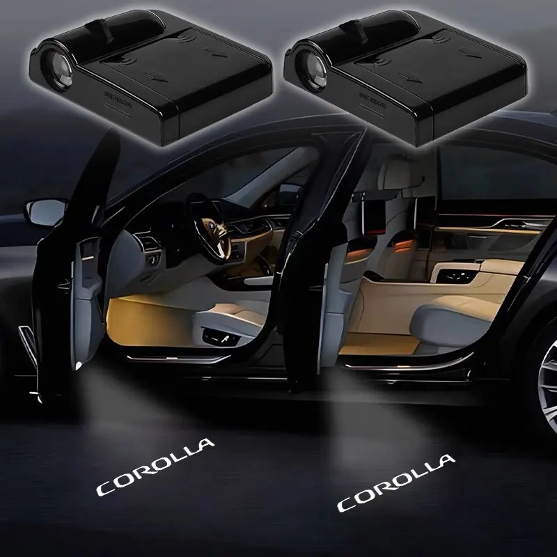 2Pcs Led HD Car Door Welcome Light Auto Logo Projector Lamps For Toyota Corolla Supra 86 Yaris Prius Camry Tacoma Venza Tundra Rav4 Auris Accessories
