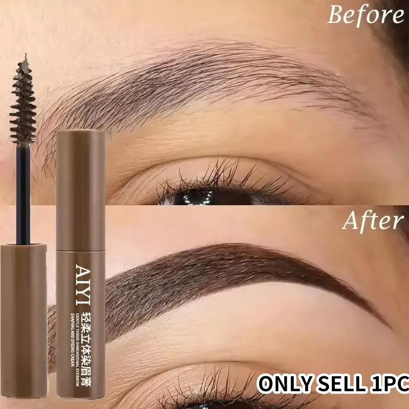 3 Colors Eyebrow Tint, Brow Stain, Waterproof Brow Dye, Creates Natural Hair-Like Brow Strokes, Long-Lasting Color, No Clumping, with Spoolie Brush, Ideal for Festivals & Daily Makeup, Beginner Friendly, Available in Black & Dark Brown