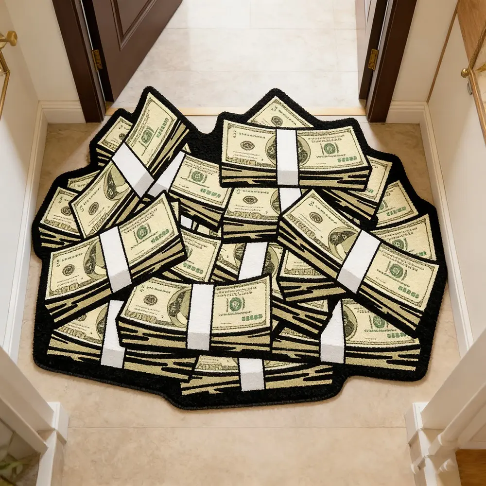 Creative Dollar Bill Carpet, Soft Plush Fluffy Area Rug Decorative Rug for Living Room, Bedroom, Sofa, Bedside, Hat Closet, Fashion Home Decor, Home Decor Rugs, Indoor Area Rugs