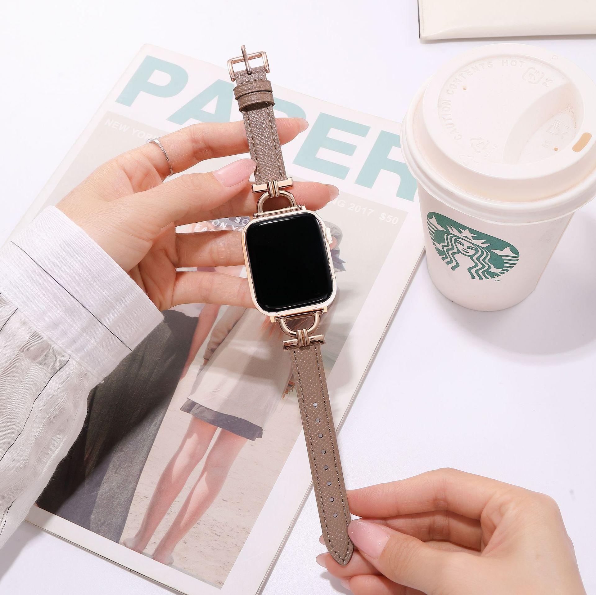 Watch strap suitable for watch metal and leather smart bracelet strap