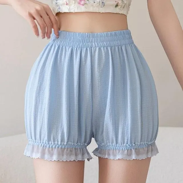 Large Size Summer Ice Silk Pants Thin Women's Base Layer Pants Comfortable Breathable Bloomer Shorts Pumpkin Pants