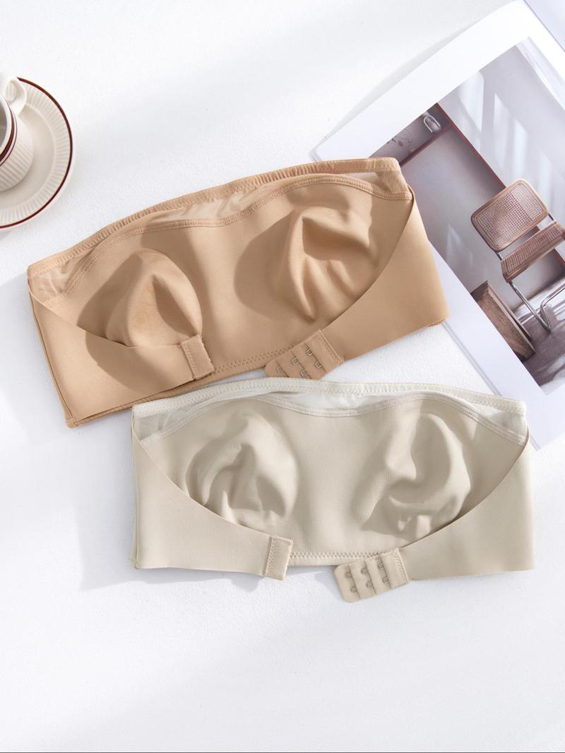 Women's Solid Color Wireless Bra, Casual Comfortable Breathable Strapless Bra for Daily Wear, Women's Underwear for All Seasons, Soft Breathable Bra