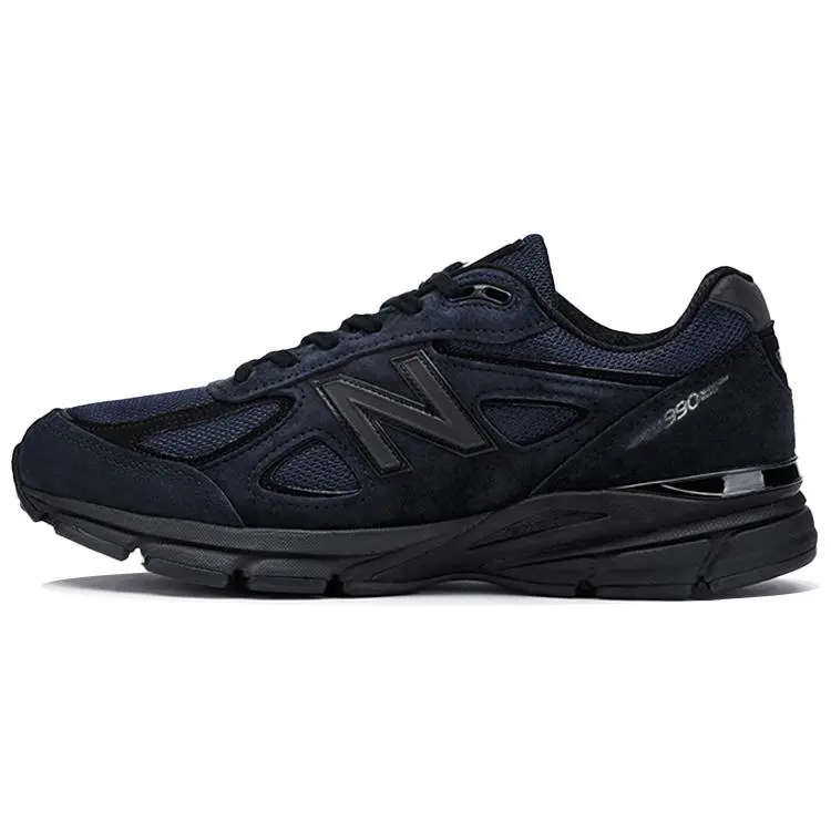 New Balance NB 990 V4 Retro Sneakers for Men and Women – Navy Blue, Fabric and Synthetic Leather Upper with Suede Accents Verifiable, with credentials and supporting global authentication