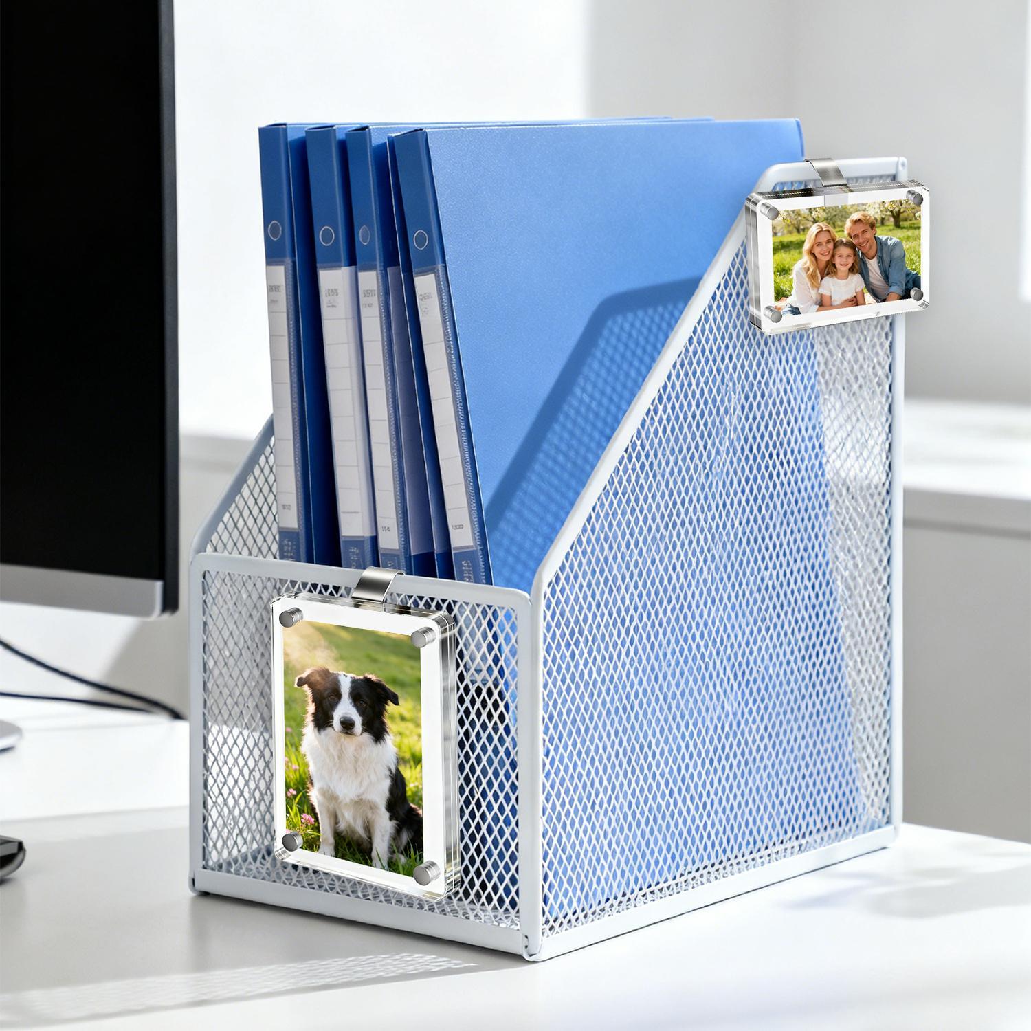 1/2Pcs Car Picture Holder for Sun Visor Magnetic 2.36"x3.5" Clear Acrylic Photo Clip Horizontal Vertical Display Perfect for Polaroid Go Instax Mini Drive Safe Gift
