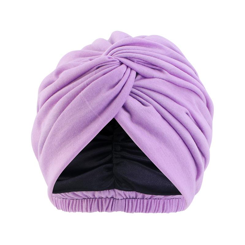 Double Layer Satin Indian Turban, Elastic Cross Twist Chemo Head Wrap