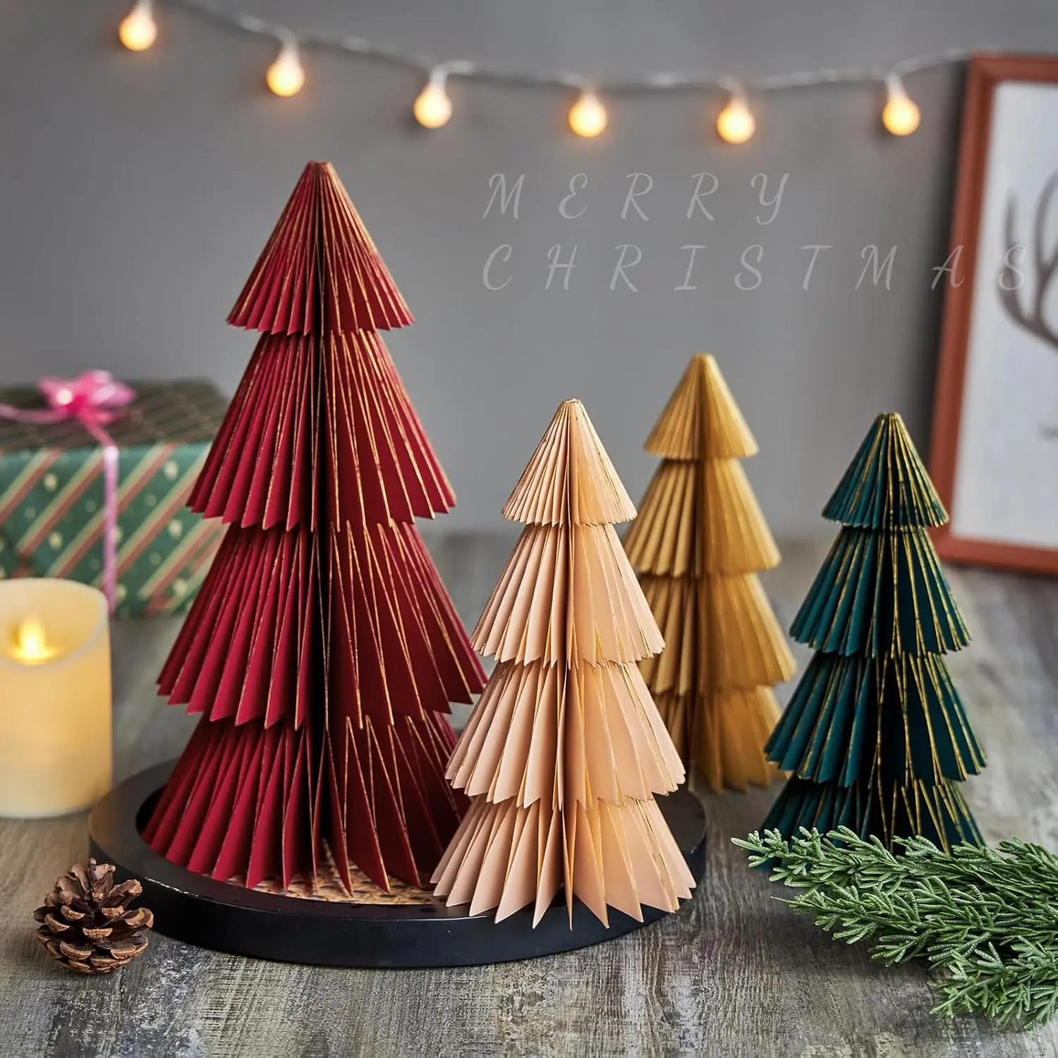 4 count Paper Christmas Tree  Centerpiece  Xmas Trees Table Centerpiece Paper Tree Christmas  Decoration  Christmas Decorations for  Xmas Holiday Party