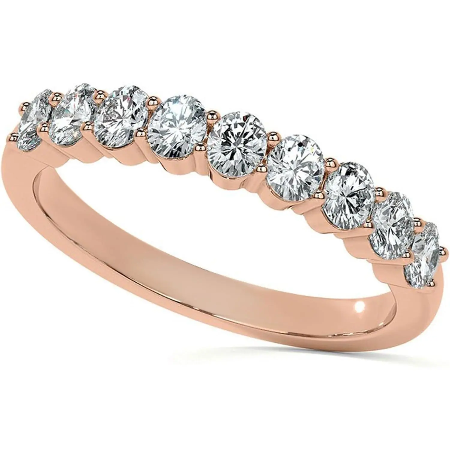Luyona Women's Classic 9 Oval Cut Lab-Created Moissanite Stacking Ring - Shared Prong, VVS D Color, Scratch-Resistant, Slim Streamlined Silhouette, Platinum-Plated Silver Wedding Band, Metal Coating, Ideal Romantic Gift for All Milestones