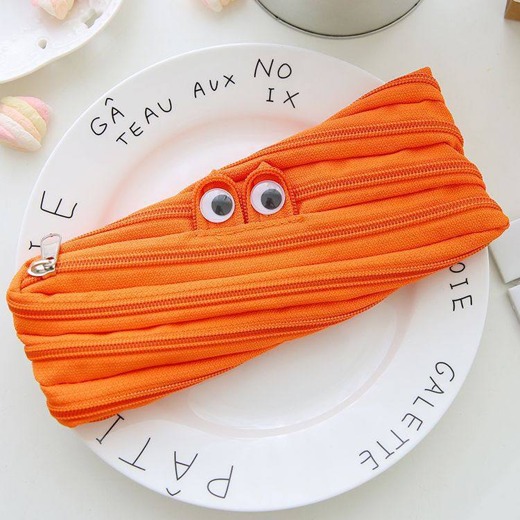Creative Monster Zipper Pencil Case, Funny All-in-One Pull-Out Pen Bag, Cute Student Stationery Organizer