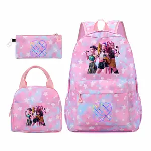 2026 New 3PC Backpack solid color women's backpack star print zipper closure Trendy backpack fashionable and versatile casual trend suitable for students going to school, campus, going out to work, traveling women's backpack