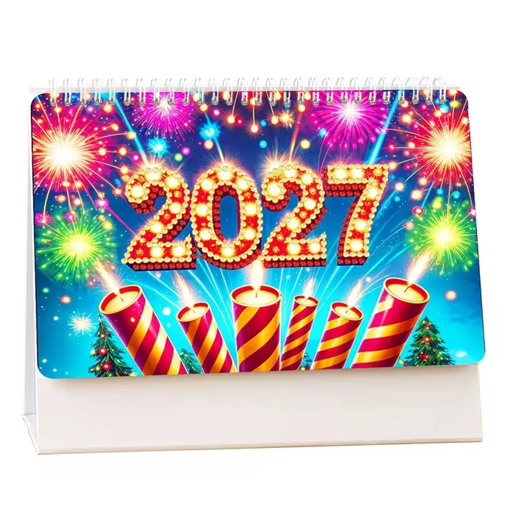 2027 Cat Theme DIY Diamond Painting Calendar Set, 12 Monthly Cards, Cute Cat Illustrations, Perfect for Pet Lovers and Craft Enthusiasts