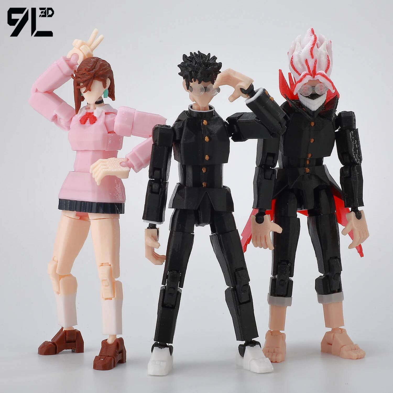 9L3D Multi-Jointed Articulated Dummy13 Lucky13  Printed Dandadan Takakura Ken & Chōtatsu Ko EvilKarān Anime Figure Display Model
