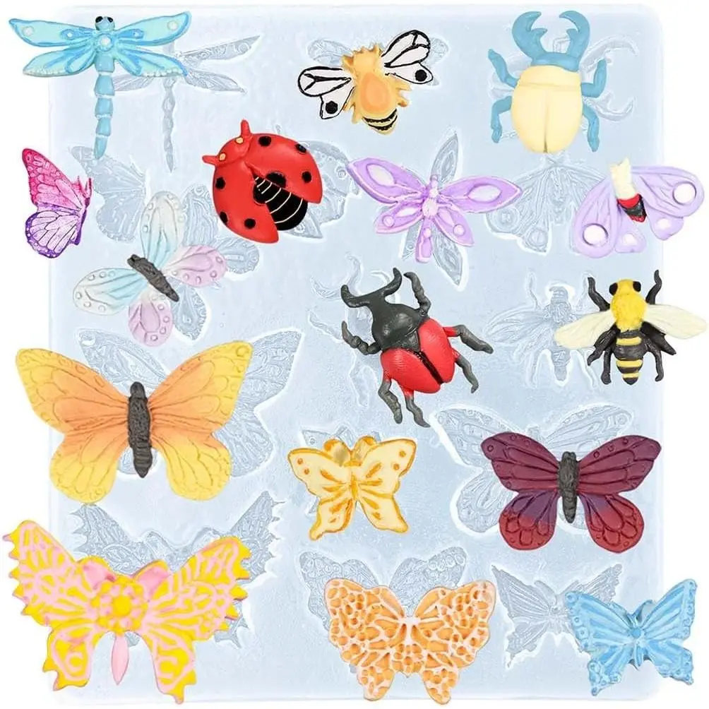 Silicone Butterfly and Insects Mold for Fondant Air Dry Clay Resin Crafts