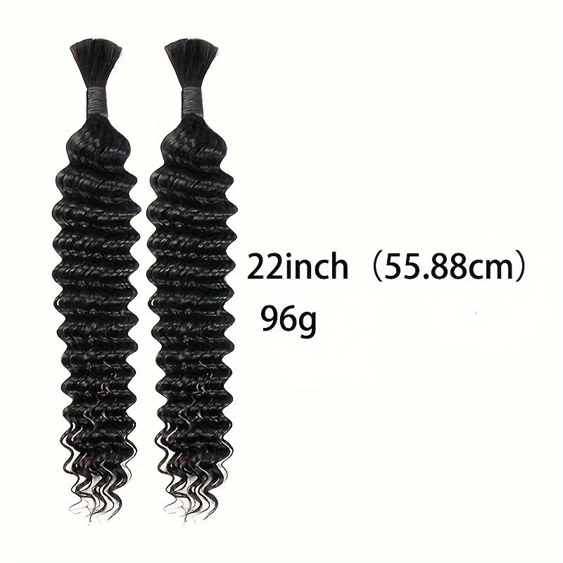 Unprocessed Bulk Human Hair for Braiding,  One Pack with Two Bundles Weighing 100g -Deep Wave Hair Is Perfect for Micro Braids And Comes in Natural Colors, Ranging from 18 to 26 Inches.