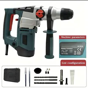 Wired Electric Hammer, Plug-in Heavy Duty Impact Hammer, High Power Strong Impact, Multi-function Drilling Chiseling, Durable Sturdy, Ideal for Concrete Wall Construction Renovation