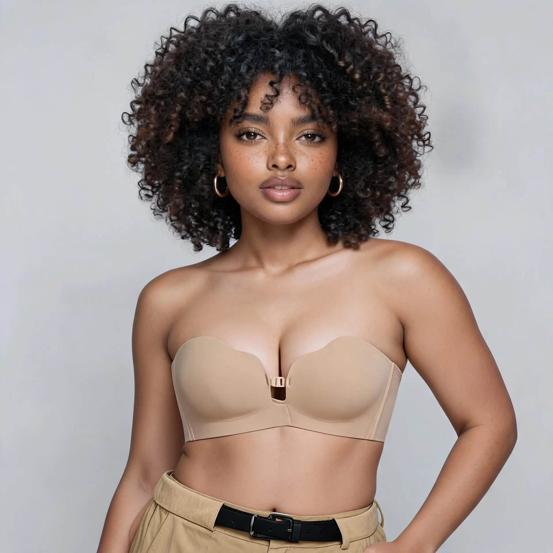 Women's Seamless Strapless Bra with Front Closure, an Invisible Back Design Providing Lift and Support for Small Busts, Front Closure Bra, Strapless Bras