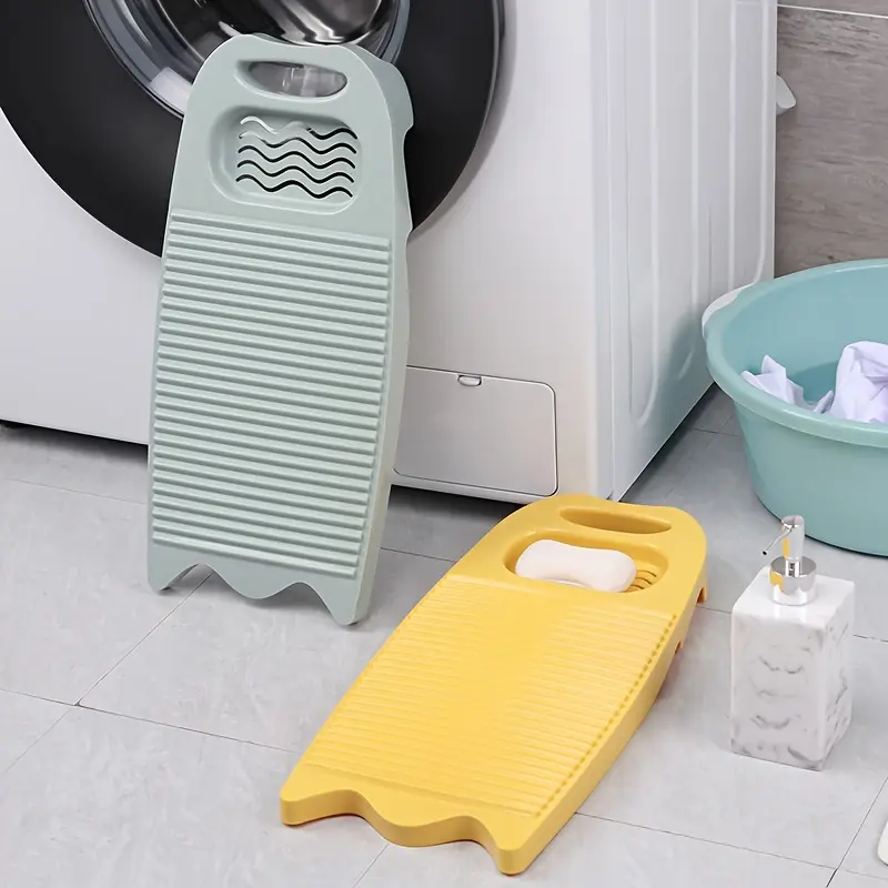 Durable Non-slip Washboard/Ergonomic Grip, Compact for Delicate Clothes, Underwear, Socks, Garments/Sturdy Plastic Washbasin Board, Dual-use Home Bathroom, Kitchen/Space-saving Design, Laundry Baskets