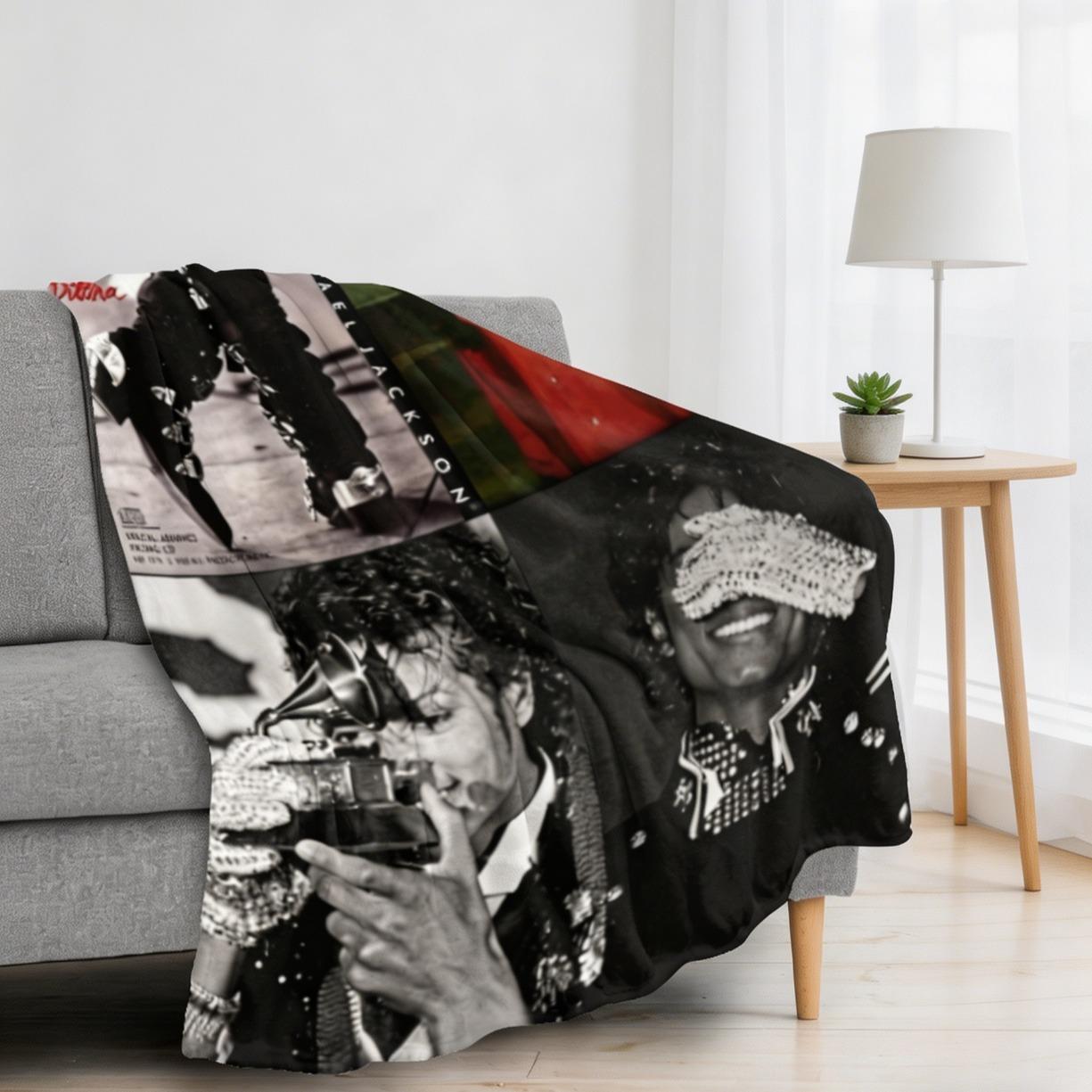 Michael Jackson Fan Flannel Blanket, King of Pop Throw Blanket, Soft Cozy Blanket for Sofa Bed, Music Lover Decor, Perfect Gift
