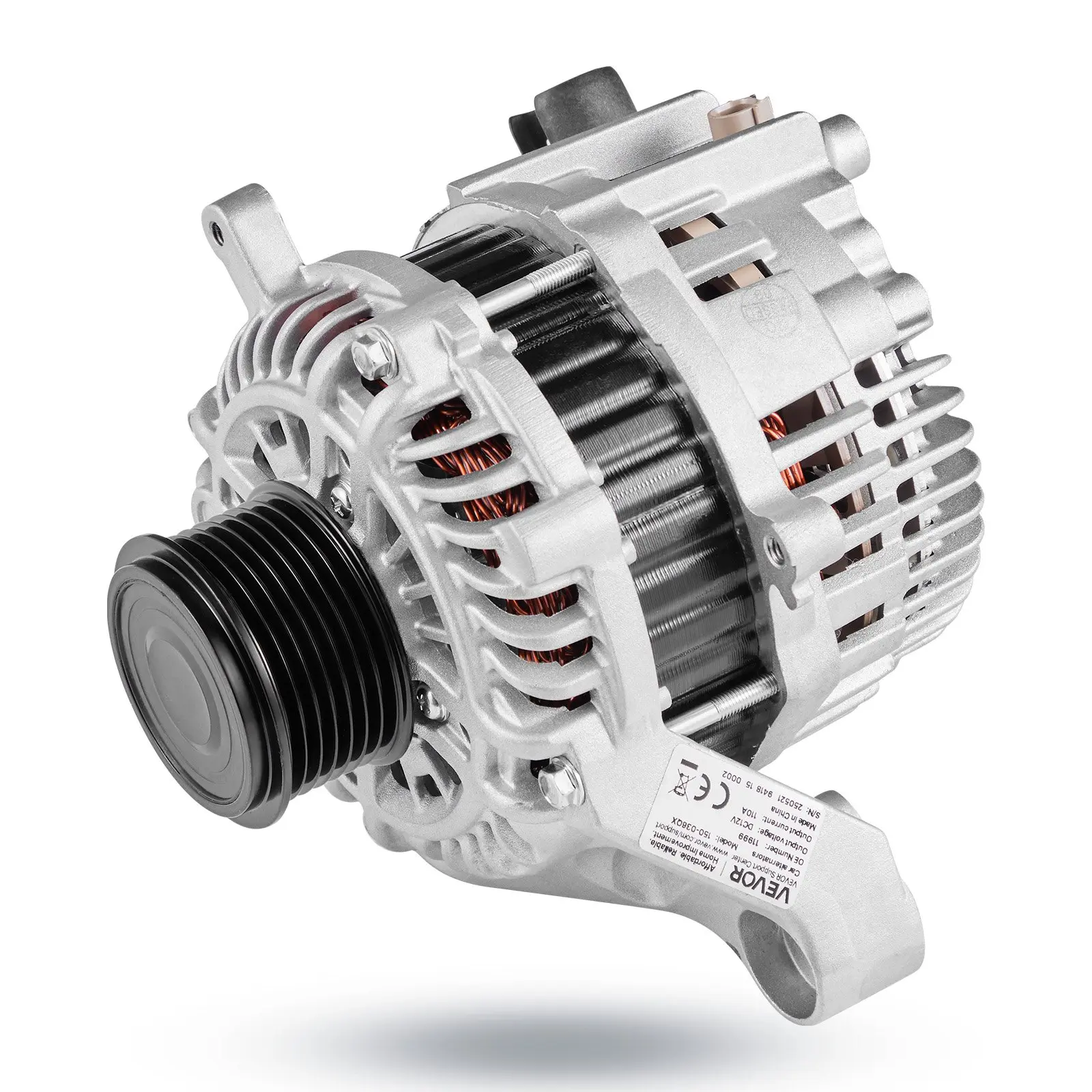 VEVOR Car Alternator 11999, Compatible with Honda Accord L4 2.4L 2013-2017, Automotive Replacement Alternator with Aluminum Housing and Pure Copper Round Coil, 31100-5A2-A02, AHGA88, 14489, A5TL0581Z, Cooling Fan, 11.9 Lbs, 12V Dc Output