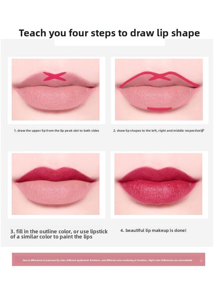 Overline Your Lips Like a Pro Flame-Shaped Automatic Lip Liner, Matte Red Bean Shade, Retractable, No Sharpening, Blurs & Fills, Kiss-Proof | #LipLiner