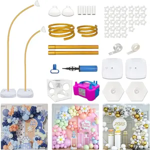 Balloon Arch Kit with Balloon Pump Electric, 8.2FT & 5FT  Half Balloon Arch Stand with Base, Free Bending Arch Frame Backdrop for Wedding Birthday Party  Shower Graduation Decoration