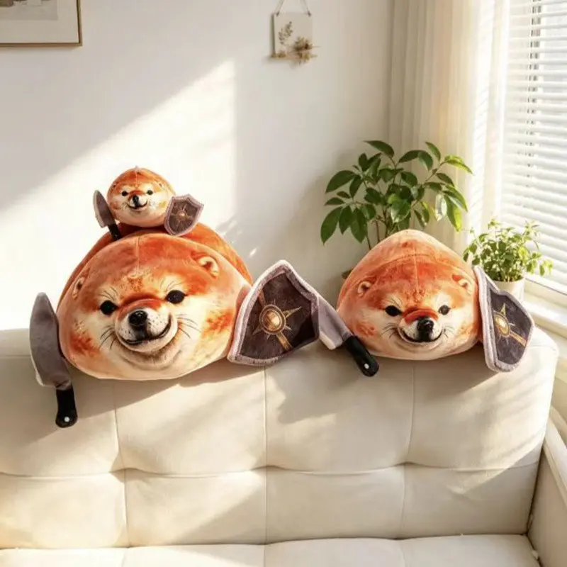 Abstract Shiba Inu Plush Toy Hanging Decoration, Funny Plush Doll, Soft Stuffed Animal Ornament, Unique Wall Decor Soft Cuddly Gift