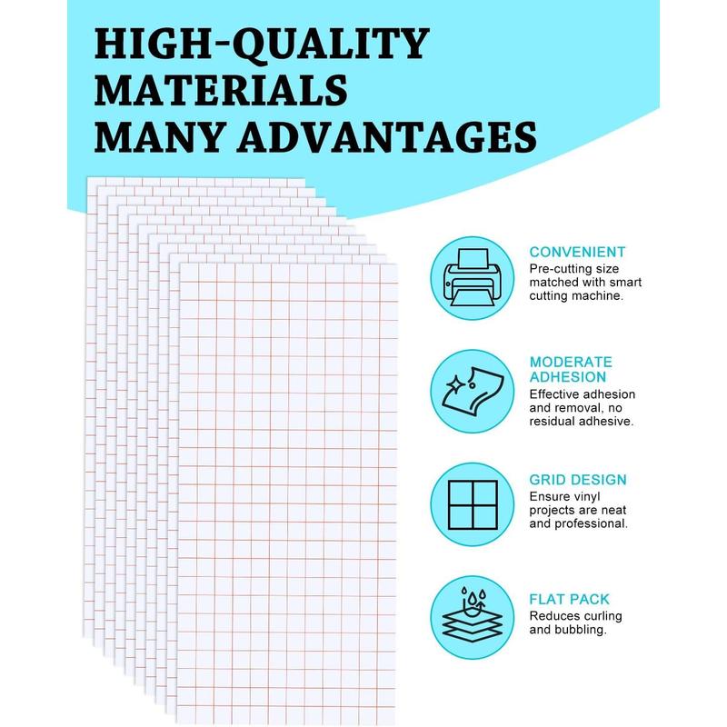 25 Flat Pack Transfer Tape for Vinyl, 5.5x12in Clear Easy Transfer Adhesive Sheet in Medium Tack for Vinyl Projects Compatible with Cricut Joy for Sign Stickers, Window, Wall, Ceramics,