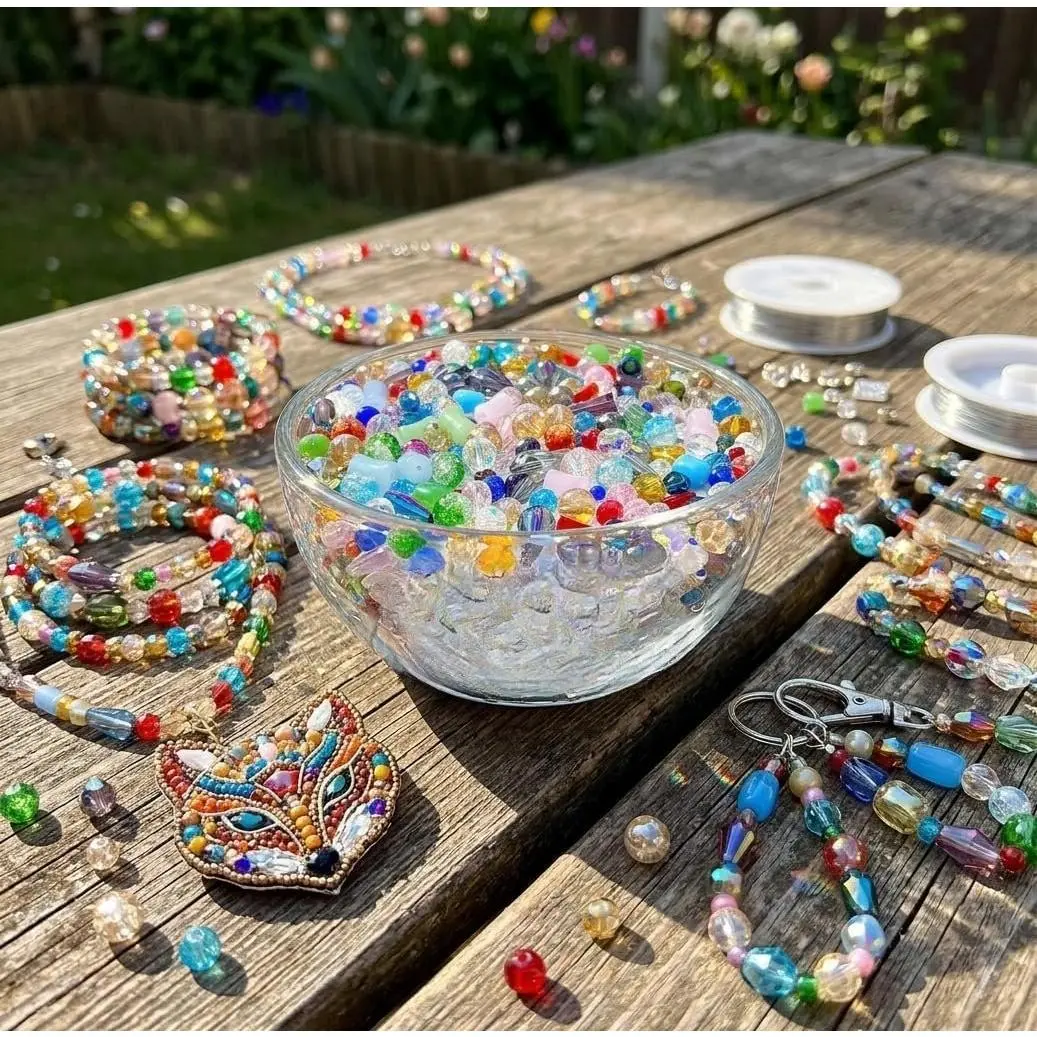 Beads Faceted Glass Beads,  Multicolor Teardrop Shape for  Making, DIY Craft Necklace Bracelet (Multicolor Glass Beads 4 oz)