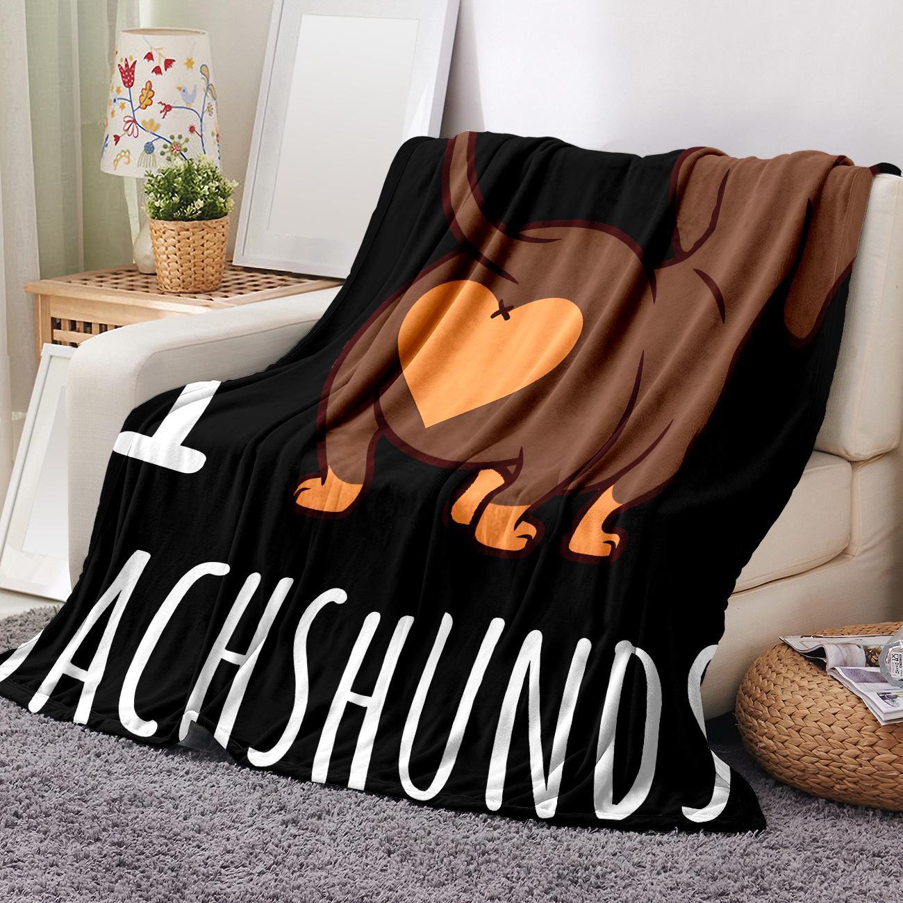 Puppy Pattern Flannel Blanket, 1 Count Soft Throw Blanket with Storage Bag, Napping Blanket for Sofa, Bed, Couch, Travel, Camping, Office