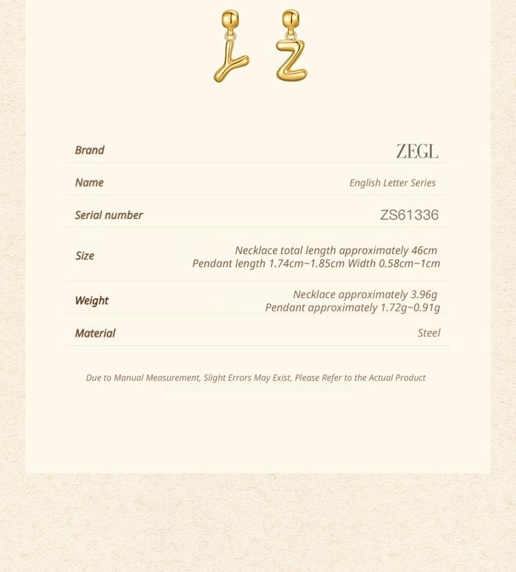 ZEGL Initial Lucky Number Necklace Personalized  Charm  for Women and Men- 18K Gold Plated 46cm Chain with Interchangeable Initials & Numbers Valentine's Day Gift for Her Customizable Fashion Signature