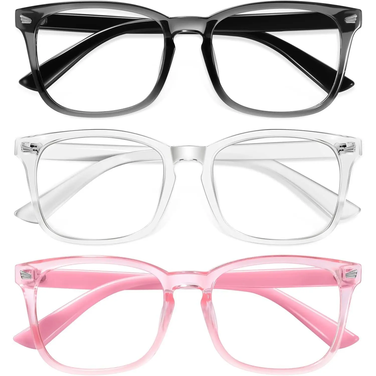 Blue Light Blocking Glasses 99% for Computer & Gaming 3/2/1 Pack | Anti Eyestrain Glasses with UV Protection